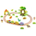 thumbnail image 1 of TOOKYLAND Wooden Dinosaur Train Set - 40pcs - Tracks, Train, Figurines and Decor, Ages 3+, 1 of 9