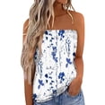 thumbnail image 2 of Fesfesfes Womens V Neck Tops Women Strapless Summer Casual Printing Sleeveless Tube Blouse Top Women Shirt 12(XXL), 2 of 5