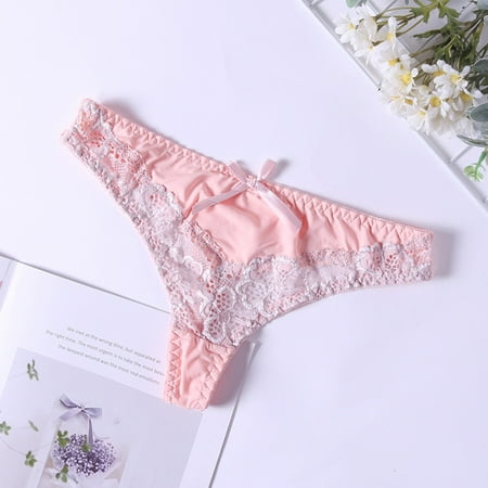

Beppter New Hot Panties For Women Lace Patchwork Low Waist With Knotbow