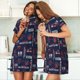 thumbnail image 4 of Easygdp Nautical Style Sailboat Camisón de manga corta para mujer, informal, estampado, 4 of 6