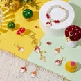 thumbnail image 5 of Autumn Theme Alloy Enamel Mushroom Elf Charm Locking Stitch Markers Golden Tone 304 Stainless Steel Lobster Claw Clasp Locking Stitch Marker, 5 of 6