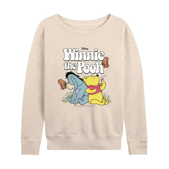 Winnie the Pooh - Pooh Bear and Eeyore Sitting and Relaxing - Women's Lightweight French Terry Pullover