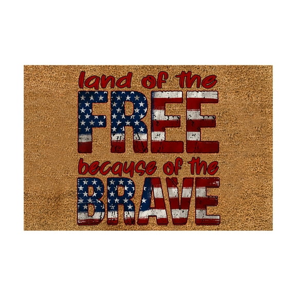 NIUBWJL 4th of July Door Mat Patriotic Outdoor Coir Doormat 250th Anniversary Doormat Decor USA 4th of July Freedom God Bless Rug Red White and Blue Welcome Mat for Independence Day Porch Decor