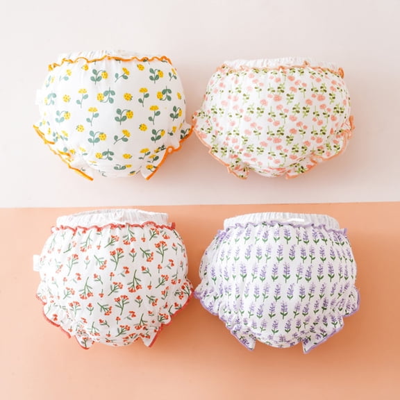 Gubotare Girls Underwear Girls Underwear Cotton Breathable Toddler Girl Comfort Baby Girls Panties (Orange,1-2 Years)