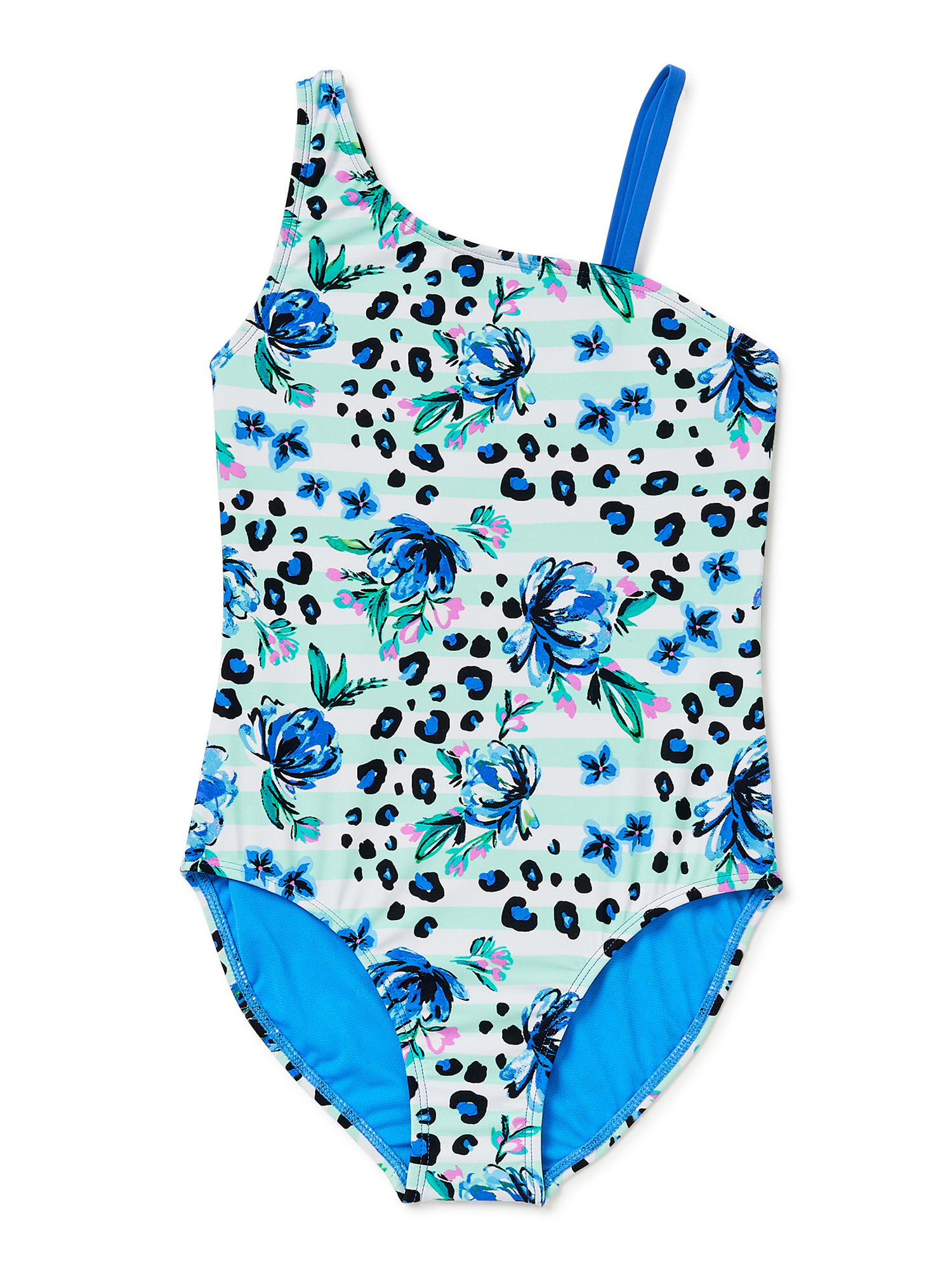 Wonder Nation Girls One-Piece Swimsuit with Kaftan, 2-Piece Swim Set ...