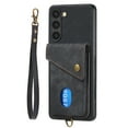 thumbnail image 5 of Nalacover for Samsung S22, Slim Case Wallet with Credit Card Holder, Back Flip Premium Leather Magnetic Clasp Kickstand Wirst Hand Strap Shockproof Cover for Samsung Galaxy S22, Black, 5 of 7