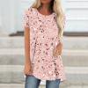 thumbnail image 1 of Hauts à Manches Courtes pour Femmes Liquidation Hauts d'Été Col Rond Amples Décontractés Imprimé Floral Blouse à Manches Courtes Chemises à Manches Courtes pour Femmes Tendance Hauts d'Été 2023 Hauts pour Femmes, 1 of 5