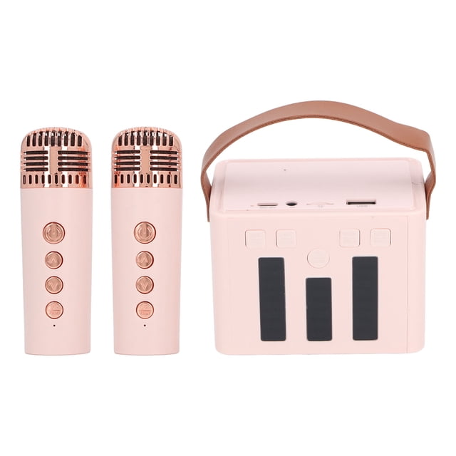 Karaoke Microphone with Speaker, Singing LED Light Small Microphone Speaker for Birthday