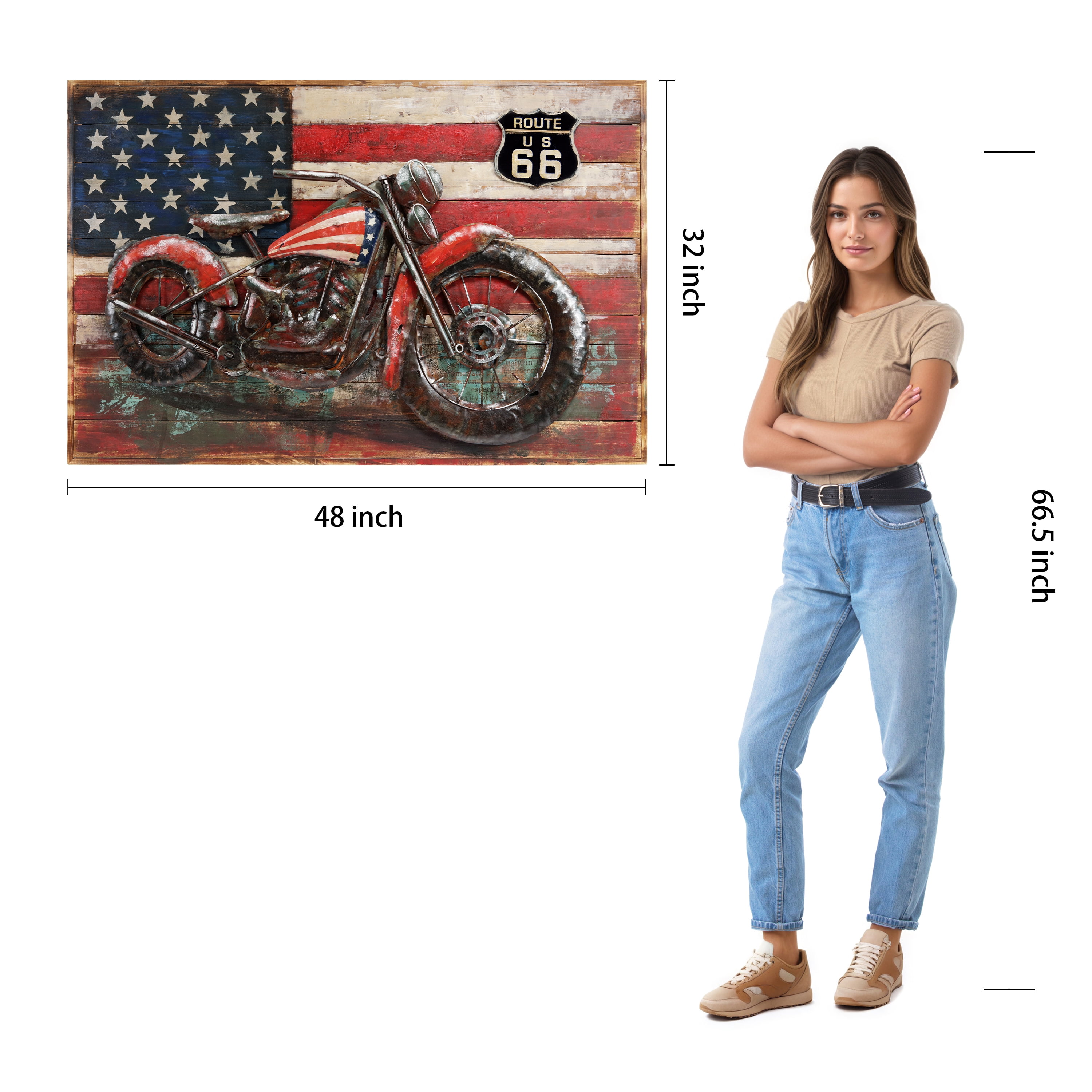 Empire Art Direct "Two Wheels" Primo Mixed Media Hand Painted 3D Iron Wall Sculpture
