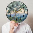 thumbnail image 6 of Yayeee Wall Clock Battery Operated 9.5" Silent Quartz Non-Ticking for Living Room Decor, Beige Mountain, 6 of 8
