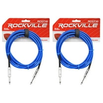 2 Rockville RCGT10BL 10'  1/4" TS to 1/4'' TS Guitar/Instrument Cable