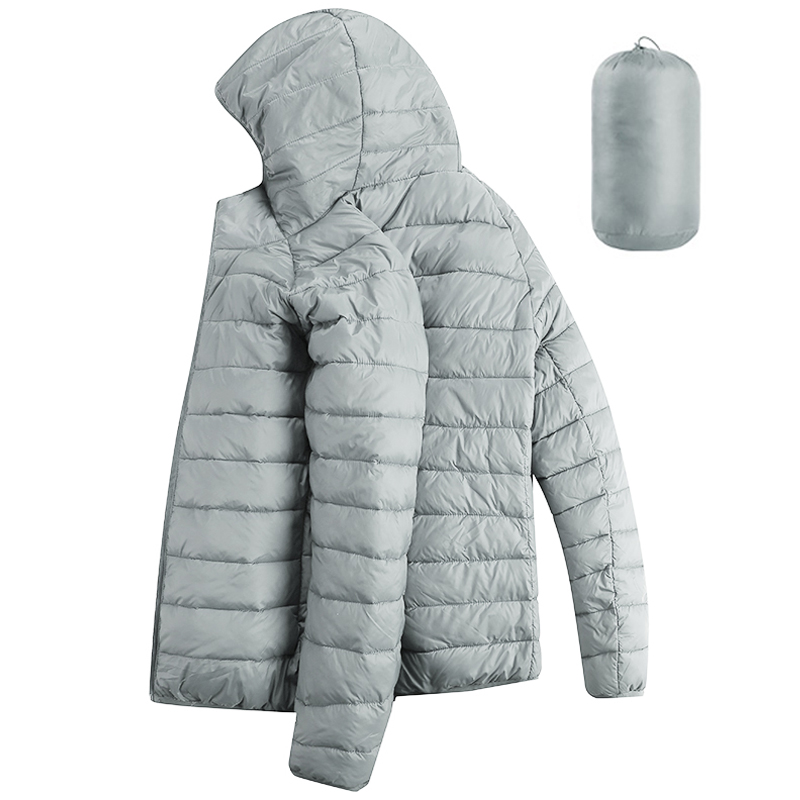 Down Alternative Jacket for Women Quilted Lightweight Packable Padding Coat with Detachable Hood 