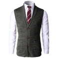 thumbnail image 1 of H2H Mens Casual Basic Shawl Collar Knitted Slim Fit Vest with Ribbing Edge (CMOV034), 1 of 1