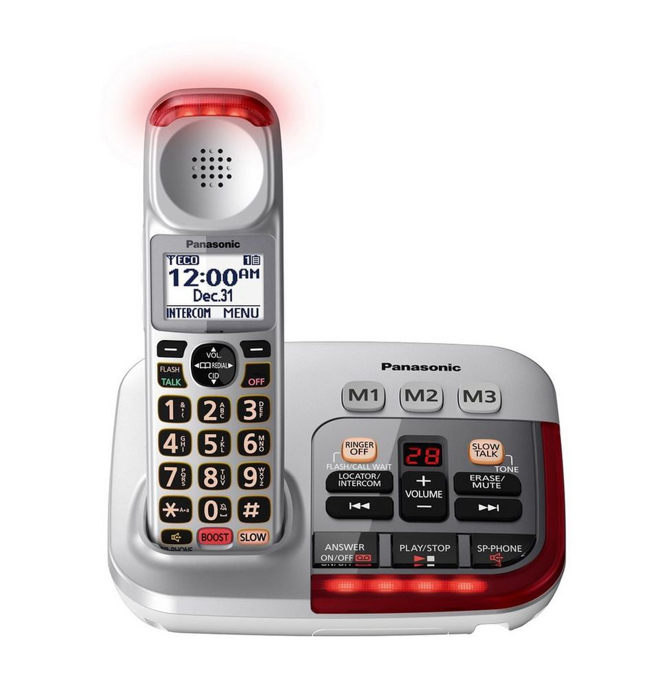 Panasonic Kx Tgm450s 1 Handset Big Button Amplified Cordless Phone Silver Walmart Com Walmart Com