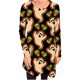 thumbnail image 1 of Moda mujer otoño cuello redondo estampado a cuadros suelto cómodo vestido de manga larga con botones Pompotops hdfakjf3476, 1 of 7