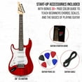 thumbnail image 2 of LyxPro CS 36” Beginner Electric Guitar Kit with Amp Cable, 6 Picks & Learner’s Guide - Red, 2 of 8