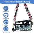 thumbnail image 4 of PENGXIANG Clear Crossbody Bag with Adjustable Embroidered Shoulder Strap Large Capacity Clear Stadium Bag with Tassel Stadium Approved Clear Crossbody Purse Bag Portable Clear Bag for Con, 4 of 11