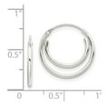 thumbnail image 2 of 925 Sterling Silver Hollow Polished Double Hoop Earrings 17x16mm Wide Hoop Earring for Women, 2 of 2