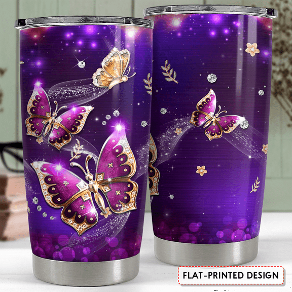 SANDJEST Butterfly 20oz Tumbler with Lid Gift for Women, Mother's Day, Birthday Gift Idea…