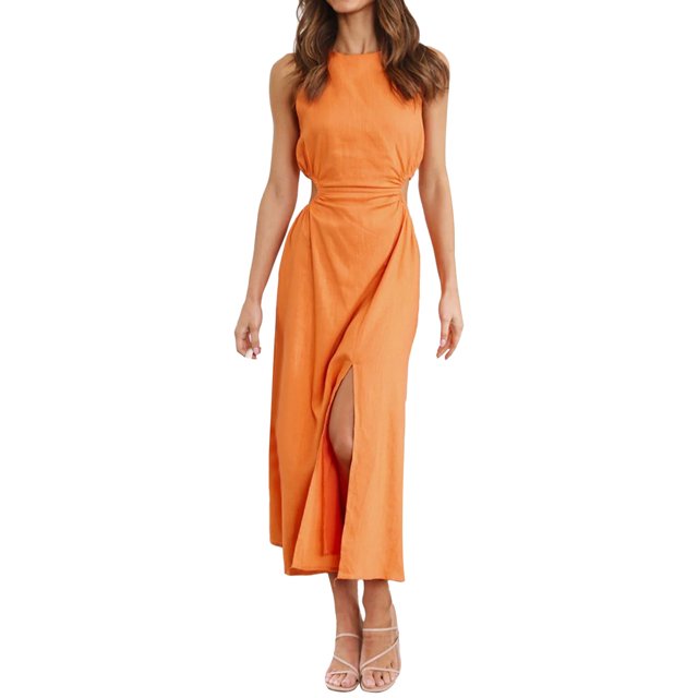 B91xZ Robes d'Été pour Femmes Robe de Cocktail à Volants pour Invité de Mariage Robe de Retour à la Maison à Fleurs, Jaune TG