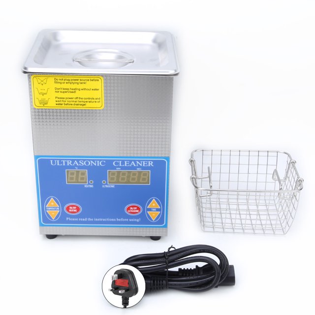 2L Stainless Steel Ultrasonic Cleaner with Digital LED Timer Heater for Jewelry GlassesUK 200-240V
