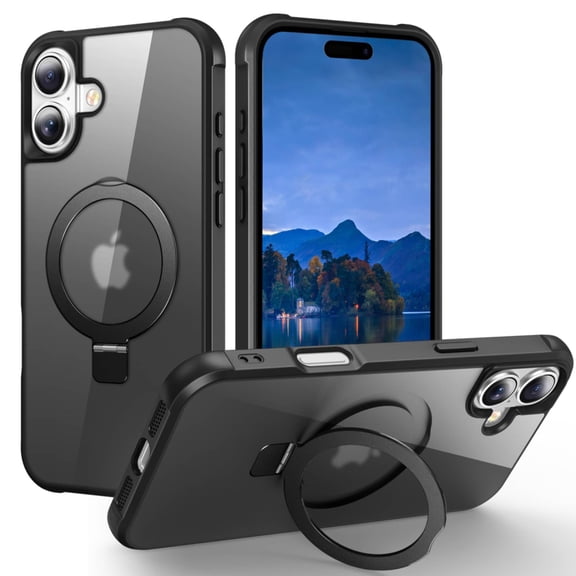 New Magnetic for iPhone 17 Case [Compatible with Mag-safe] with Stand, [Military Grade Drop Protection] Shockproof Translucent Back Slim Protective