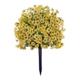 thumbnail image 1 of Estaca de jardín de flores violetas artificiales, accesorios para jardín de hadas, 24" con base amarillo, 1 of 9