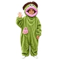 thumbnail image 4 of lcziwo Big Mouth Monster Onesie Teen Funny Unisex Toddler Fuzzy Pajamas Soft Plush One Piece Jumpsuits Winter Thermal Loungewear Green,11-12 Years, 4 of 6