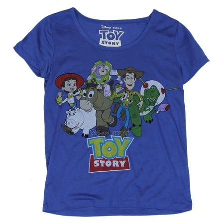 Toy Story Girls Juniors T-Shirt - Approaching Complete Cartoon Cast