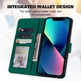 thumbnail image 4 of Mantto for iPhone 13 Wallet Case with Wrist Strap,Cute Animal Pattern PU Leather Magnetic Clasp Folio Flip Kickstand Credit Card Slots & Cash Pocket Shockproof Slim Phone Case,Darkgreen, 4 of 8