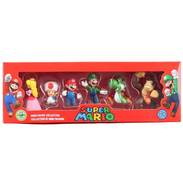 Figuras de acción de Super Mario Bros para niños, juguetes de PVC, modelos de Luigi, Yoshi, Donkey Kong, seta, regalos de cumpleaños, 6 unidades por Set Fivean Figuras de anime