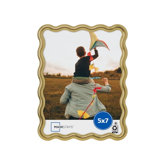 Mainstays 5x7 Picture Frame – Gold Wavy Tabletop Photo Frame
