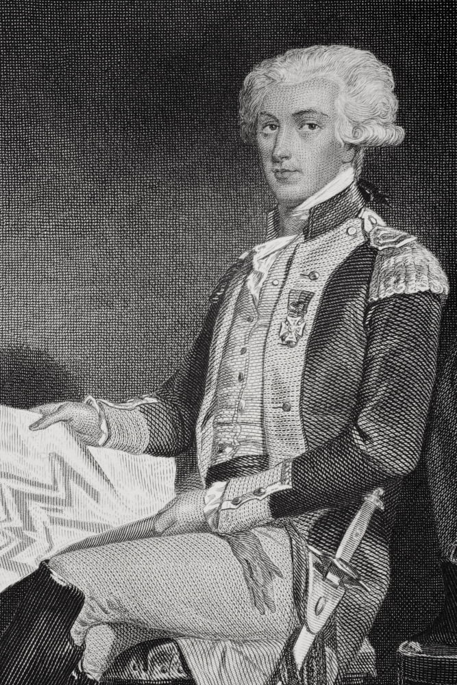 Marie-Joseph-Paul-Yves-Roch-Gilbert Du Motier Marquis De Lafayette 1757-1834 French Solider Who Fought Wiith Americans In American Revolution From Painting By Alonzo Chappel Canvas Art - Ken Welsh De