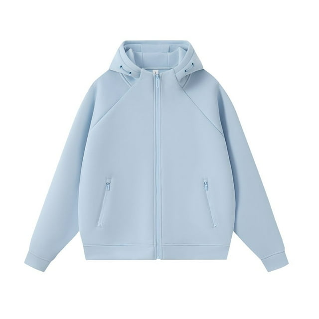 Autumn/Winter Heavyweight 400G High-Neck Zipper Hoodie Men's Thick Solid Color Hooded Sweatshirt Couple Style Casual Top
