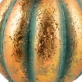 thumbnail image 6 of 13" Autumn Harvest Pumpkin Metal Decoration - Orange and Green, 6 of 8