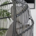 thumbnail image 4 of Resin Rattan Wicker Swing Egg Chair with Stand in Gray/Gray, 4 of 13