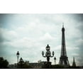 thumbnail image 2 of Berzel, Erin 24x17 Gold Ornate Wood Framed with Double Matting Museum Art Print Titled - Lampposts and The Eiffel Tower, 2 of 4