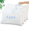 thumbnail image 1 of GOGREEN Bamboo Waterproof Pillow Protector, Breathable Pillow Cover, Cooling Pillow Case Protector with Zipper, Super Soft Pillow Case Cover with Zipper (4 Packs, Queen 20"x30", White), 1 of 13