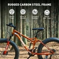 VIRIBUS 26" Mountain Bike 21 Speed Full Suspension Fat Tire Bike for Men & Women Orange