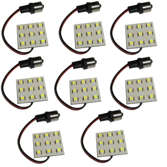HQRP 8-Pack BA15s Bayonet Base 9 LEDs SMD 5050 LED Bulb Cool White for #93#1141#1156 Forest River Travel Trailer