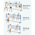 thumbnail image 4 of Badminton Net Set Portable Sports Set for Badminton Tennis Kids Volleyball Pickleball Easy Setup Nylon Net with Poles for Indoor Outdoor Court,10FT, 4 of 8