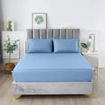 thumbnail image 6 of Microfiber Bed Sheets Set, Deep pocket fitted Sheet, Queen Flat Sheet, 2 Pillowcases( Blue), 6 of 7