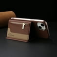thumbnail image 6 of 2 in 1 Detachable PU Leather Zipper Wallet Case Compatible with iPhone 13, RFID Blocking Magnetic Shockproof Protective Phone Cover Stand + Card Holder, for iPhone 13, Brown, 6 of 12