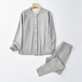 thumbnail image 5 of Juslio Mens Pajama Sets Button Fashion Homewear Long Sleeved Tops Cardigans and Pants 2-Piece Matching Pajamas Sets 2XL, 5 of 6