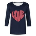 thumbnail image 4 of Gamivast Valentine Shirt for Women Cute Love Heart 3/4 Sleeve Casual Tee Tops Casual Loose Crew Neck Trendy Thsirts Holiday Tunic Pullover Spring Outfit, 4 of 6