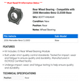 thumbnail image 2 of Rear Wheel Bearing - Compatible with 2006 Mercedes-Benz CLS500 Base, 2 of 2