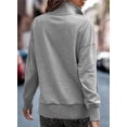 thumbnail image 5 of DOKOTOO Womens Sweatshirt Lightweight Long Sleeve Casual Half Button Pullover Sweatshirts Solid Color Fall Tops with Pocket, 5 of 10