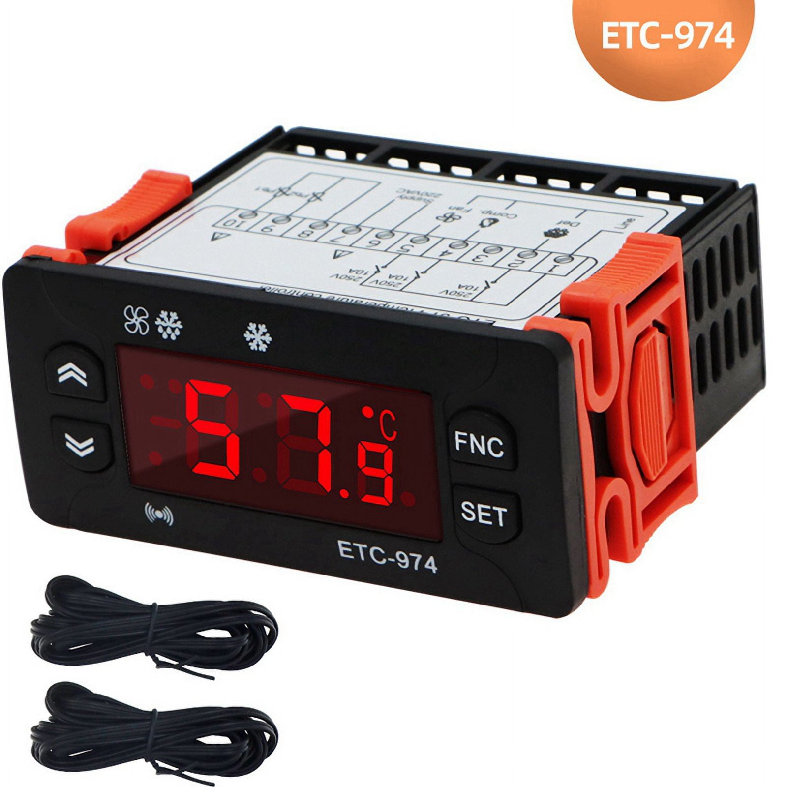 8X ETC-974 Digital Temperature Controller Microcomputer Thermostats Thermostat Refrigeration Alarm 220V Sensor
