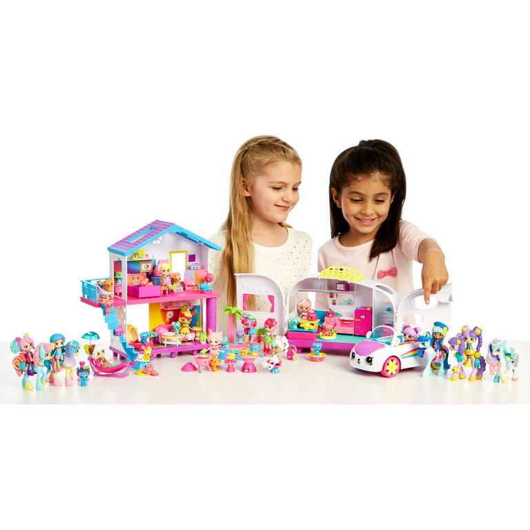 Shopkins Happy Places Rainbow Beach House Playset, With 6