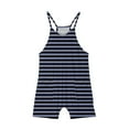 thumbnail image 6 of AJTQTH Kids Stripes Cute Jumpsuit Girls Boys Summer Unisex Sleeveless Spaghetti Straps Camisole and Comfy Shorts One-Piece Romper Outfits for Holiday Travel Navy 9 Years, 6 of 6